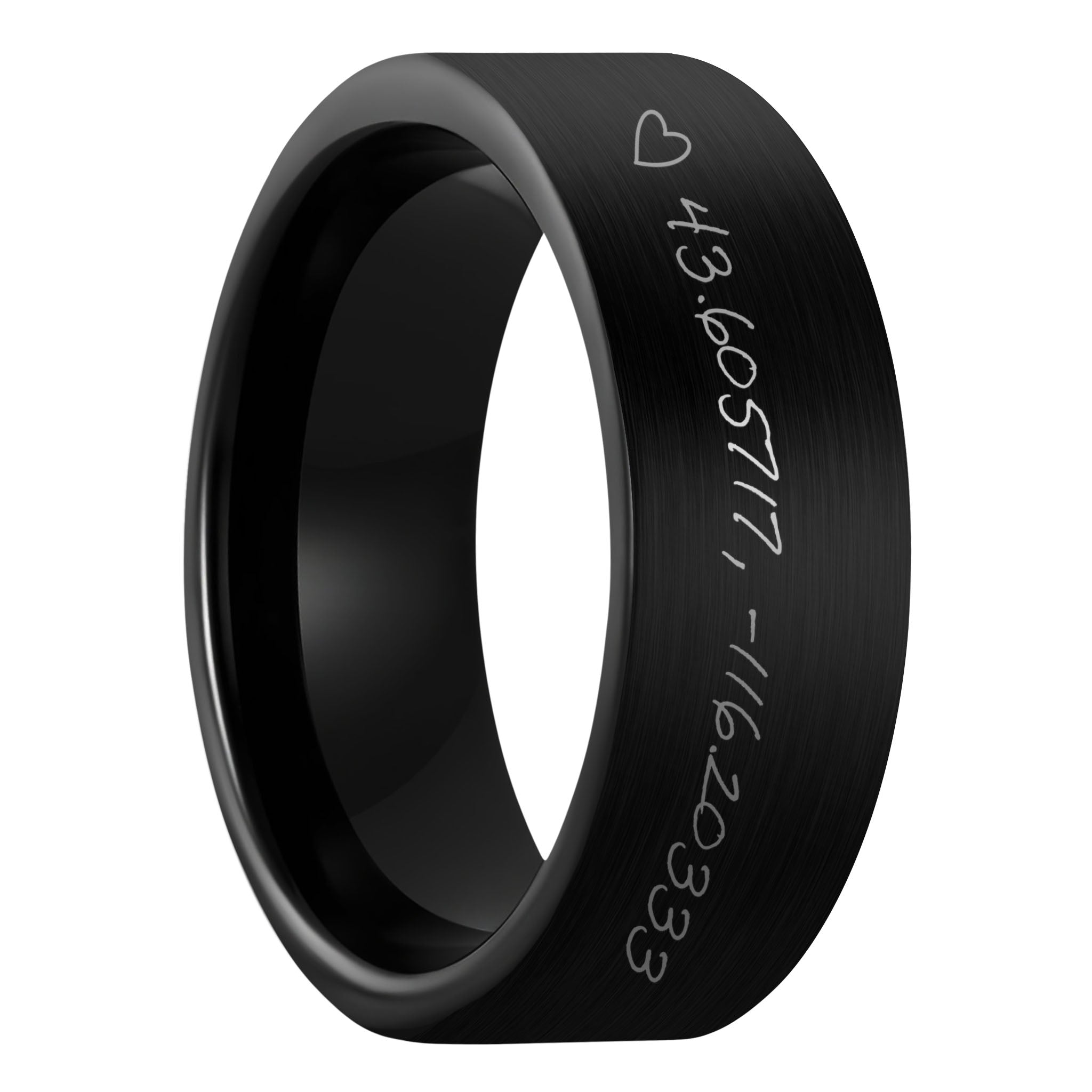 Custom Location Ring/ Personalized Coordinate Ring/ Engraved Ring/ Ring for Him/ Couple Ring/ Titanium Ring/ buy Wedding Bands