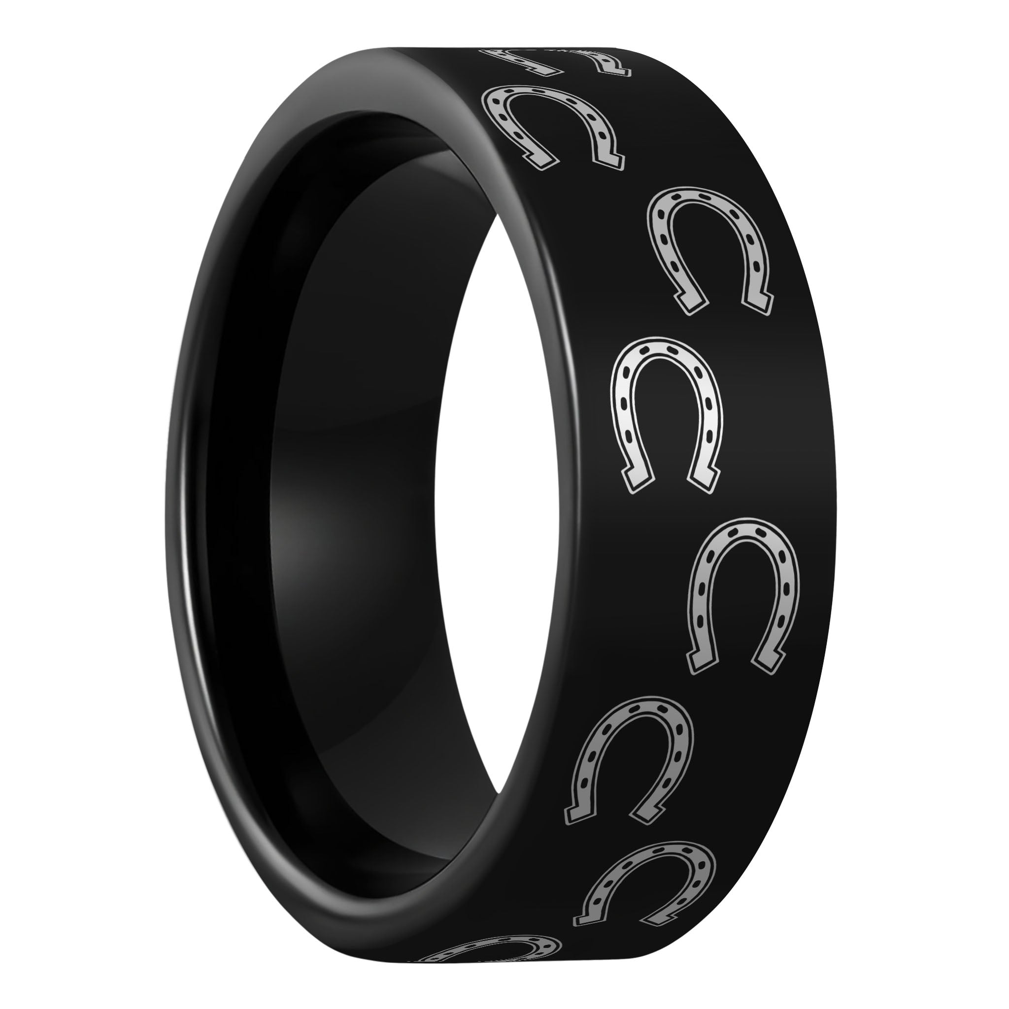 Anillo anillo de compromiso para mujer y hombre con ranura central negra 4mm
