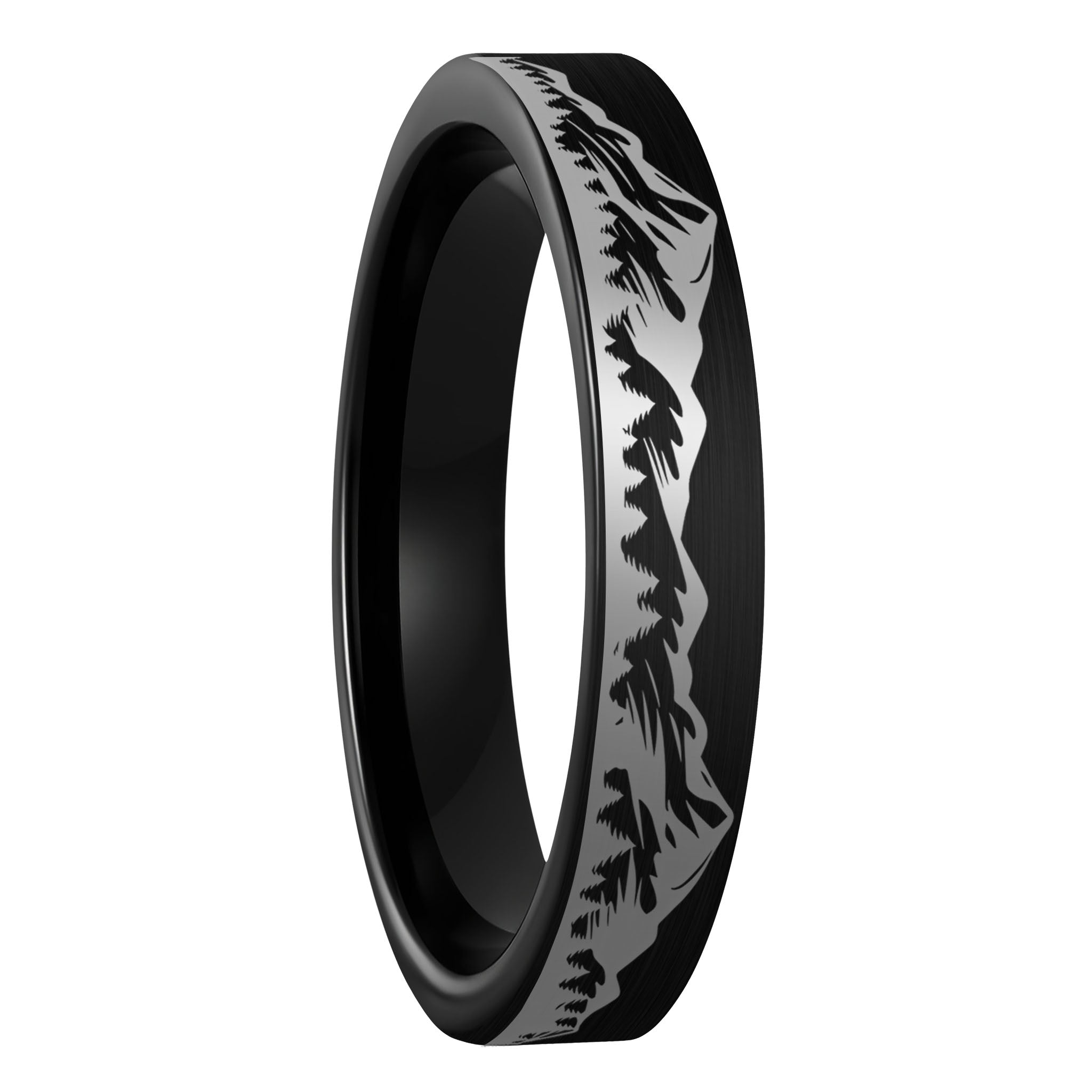 Mountain Range Forest Tungsten Men s Ring Vansweden Jewelers