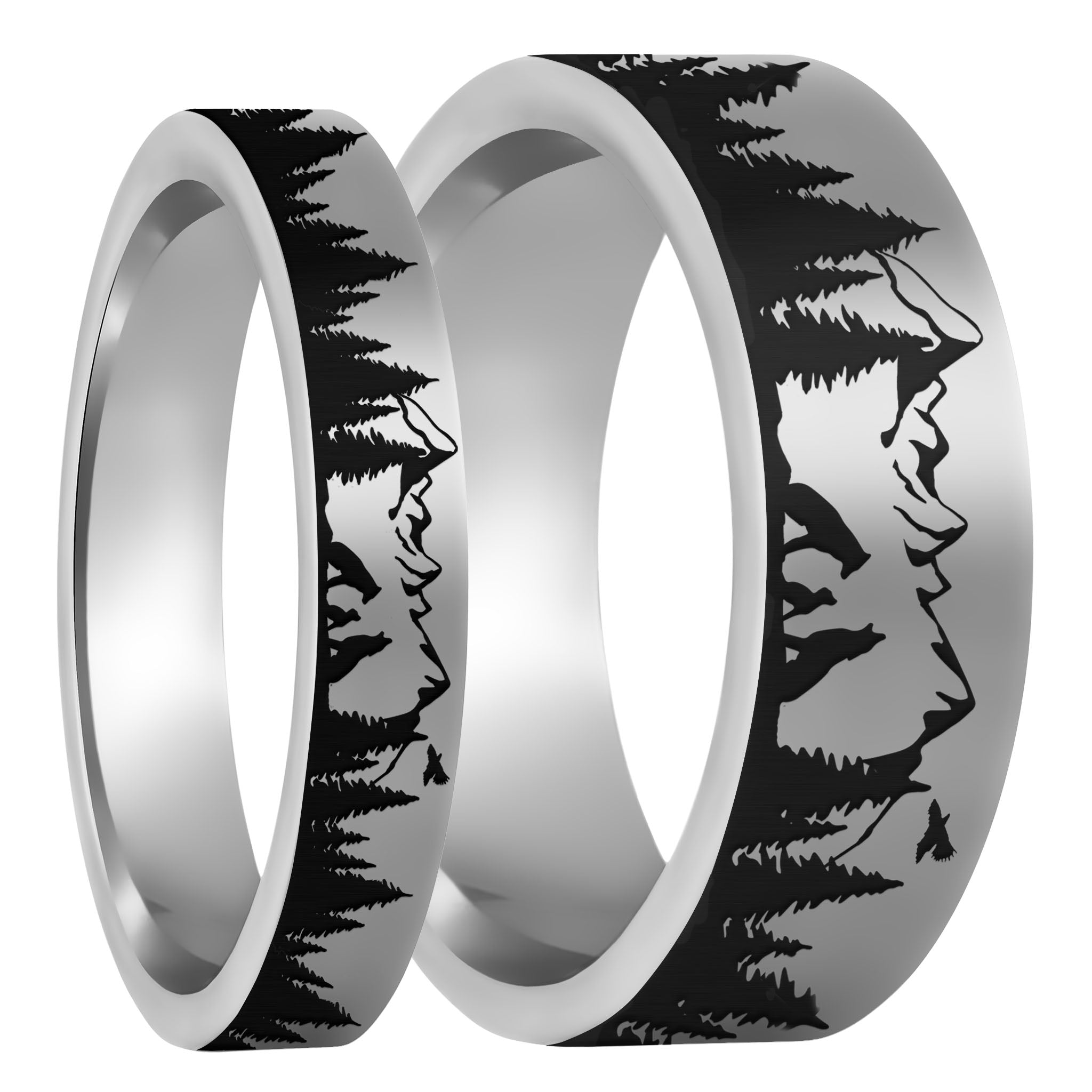 Wolf wedding clearance ring sets