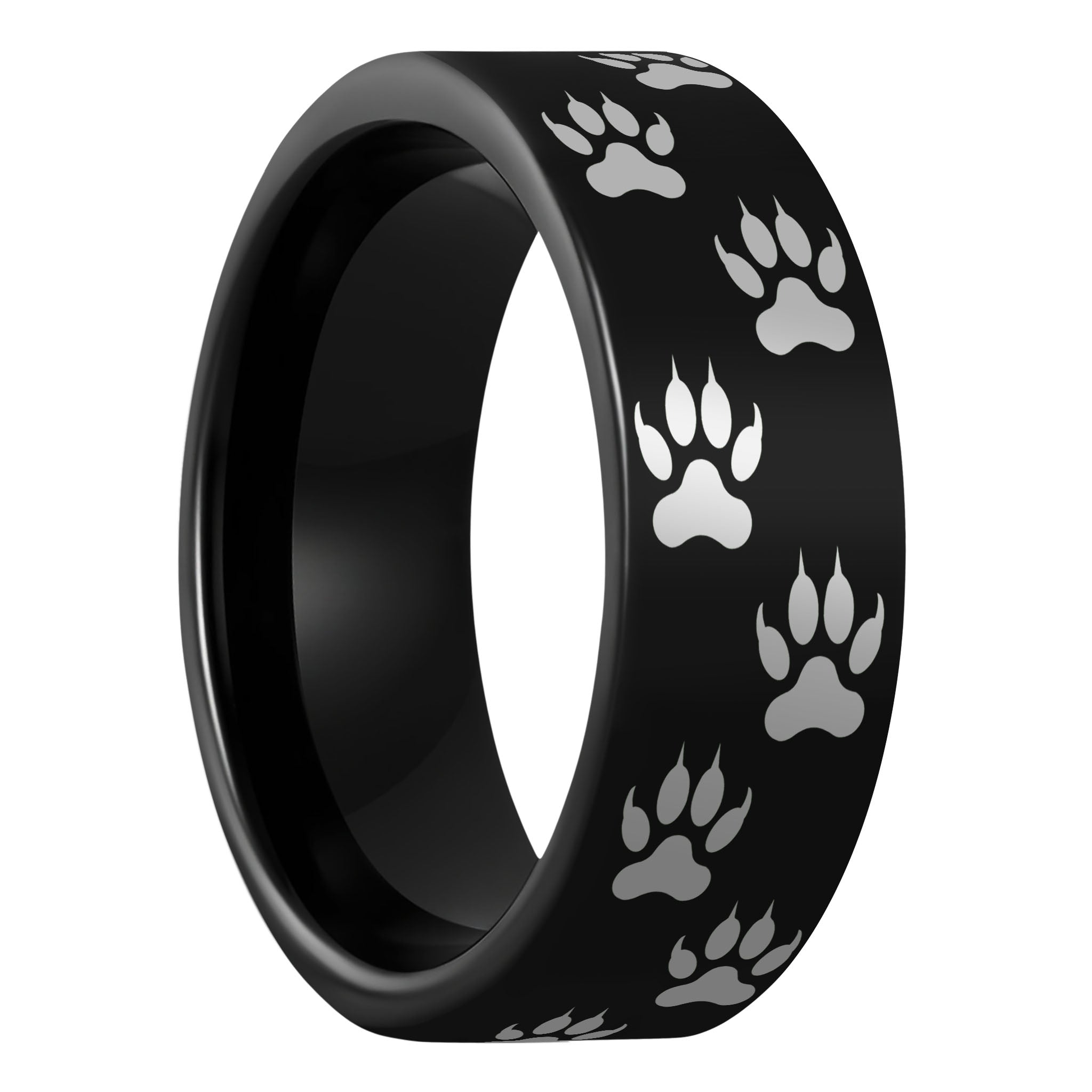 Wolf Tracks Black Tungsten Men's Ring | Vansweden Jewelers