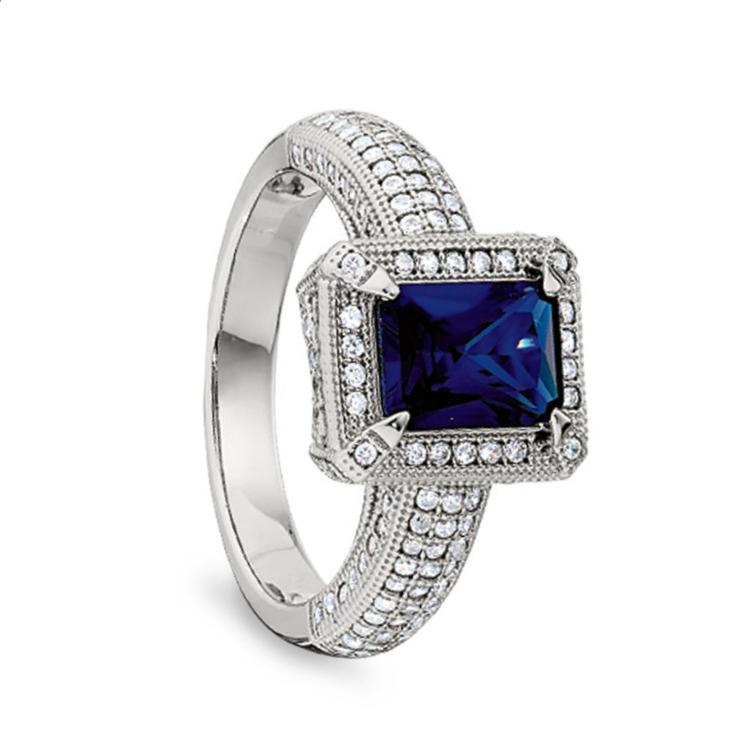 Blue Sapphire Cz Long Necklace Set/lab Sapphire Faux Diamond -  Sweden
