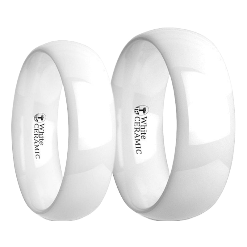 White ceramic mens deals wedding band