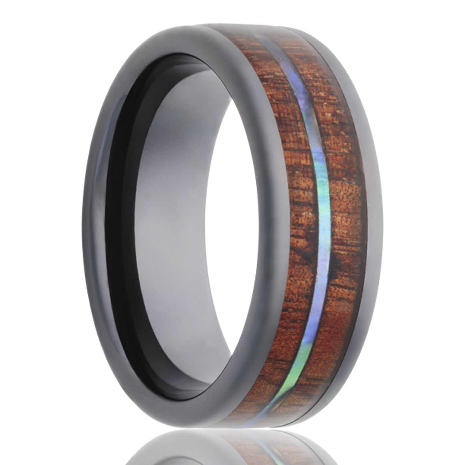 Koa wood clearance and abalone ring