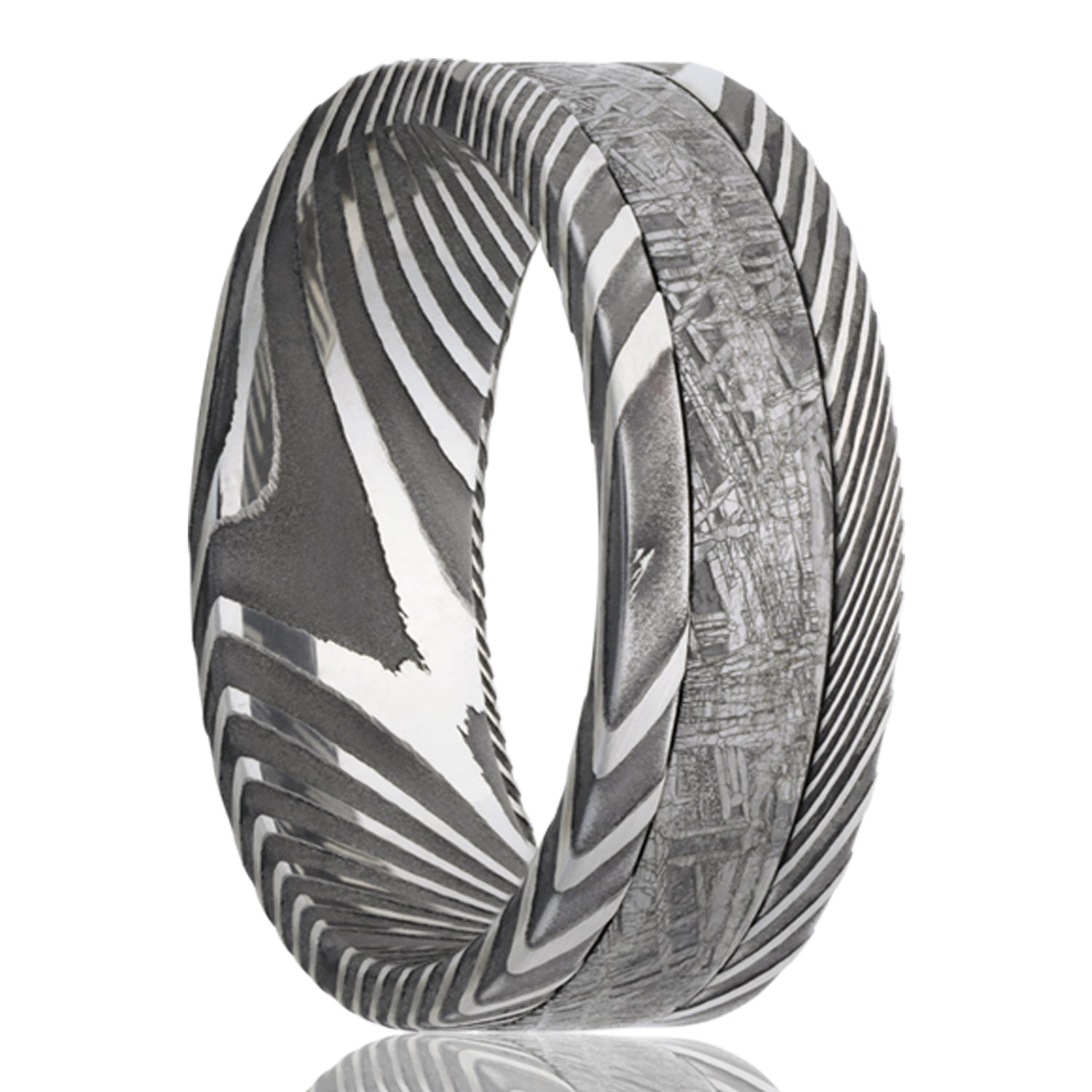 This Wedding Ring Is INSANE! Silver & Damascus Steel Spinner Ring 