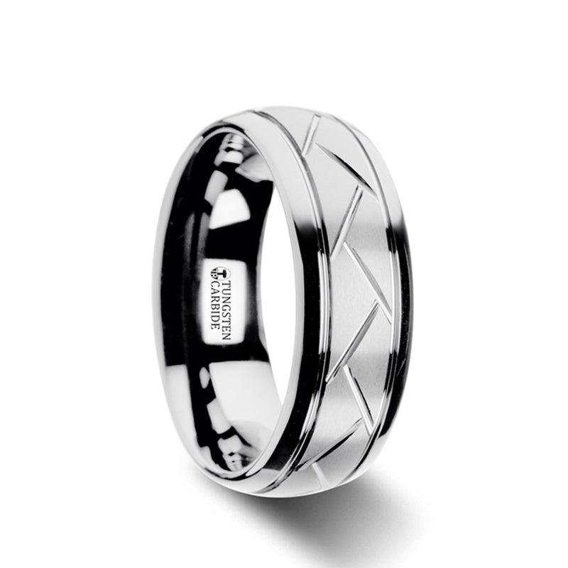 Diamond Cut Wedding Ring,Black Tungsten Ring,Tungsten Carbide hotsell Ring,Proposal Ring,Man & Woman,Tungsten Carbide Ring,Dome Wedding Ring