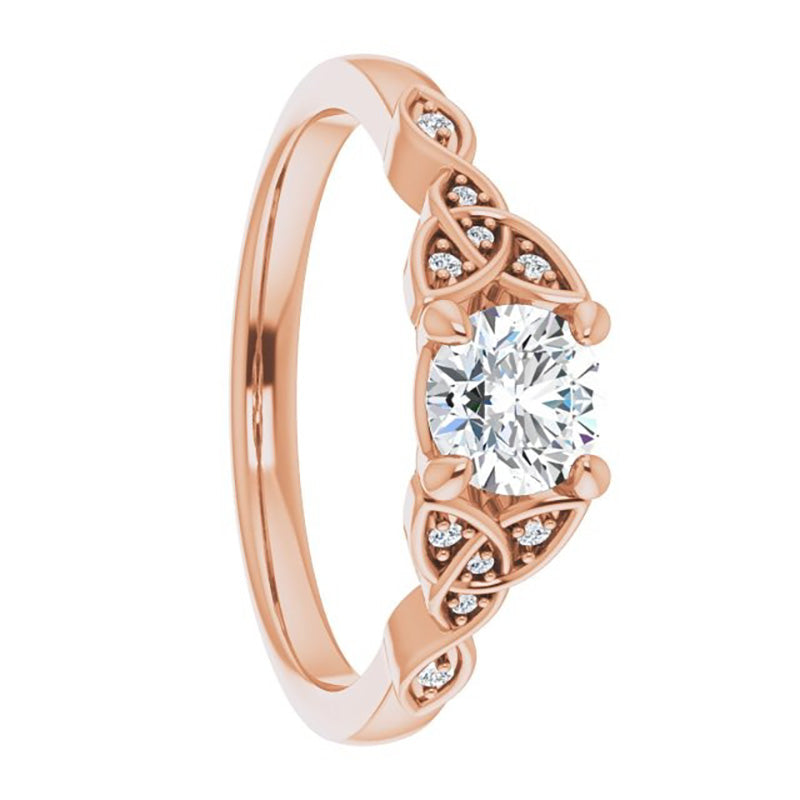 14K White Gold Spiral Tension Set Engagement Ring
