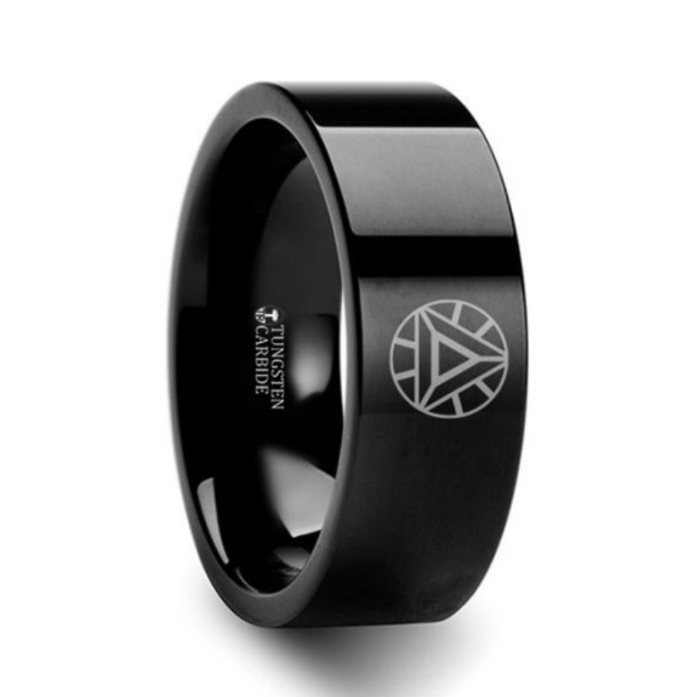 Iron Man Black Tungsten Men's Wedding Band