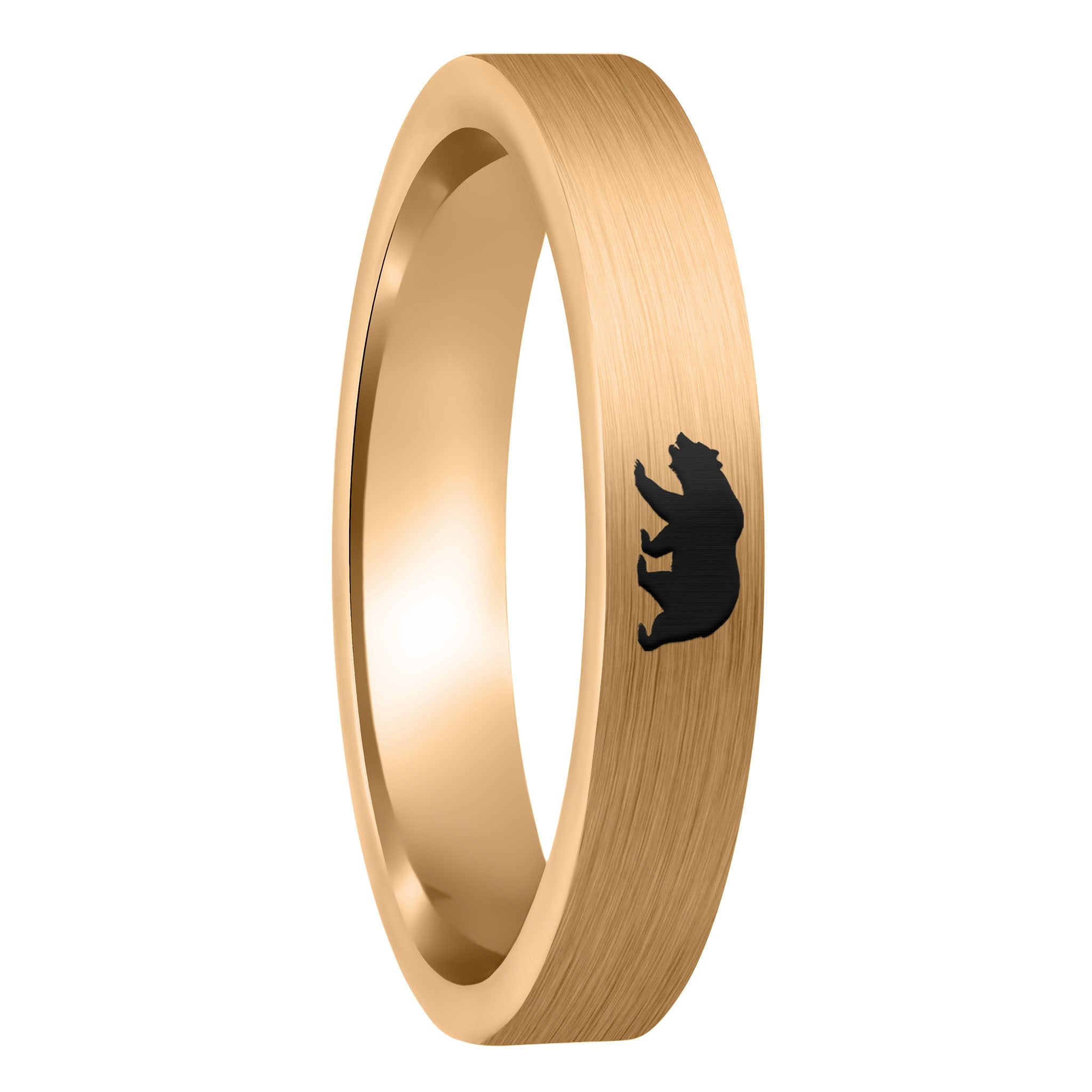 Bear Brushed Rose Gold Tungsten Women s Wedding Band Vansweden Jewelers