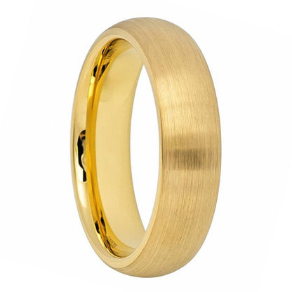 Brushed Gold Tungsten Domed Women's Wedding Band