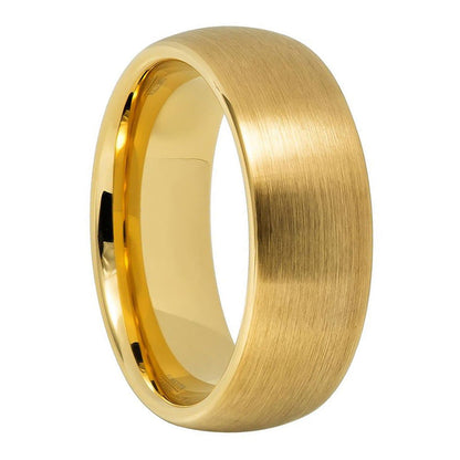 Brushed Gold Tungsten Domed Women's Wedding Band