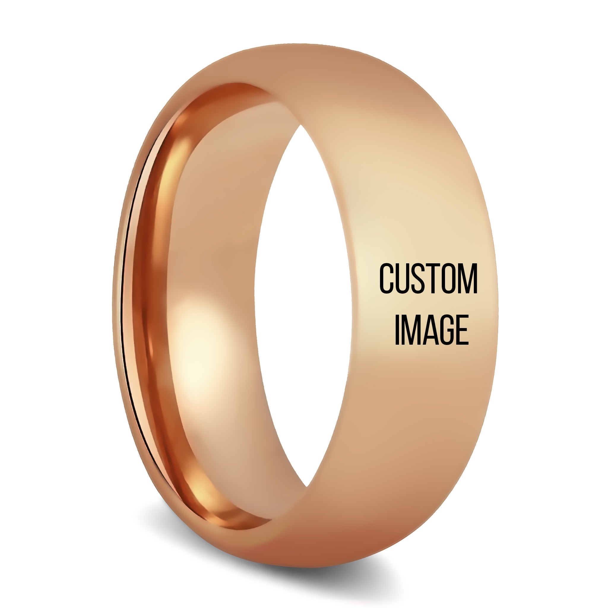 Polished Rose Gold Tungsten Ring 7mm Mens selling Wedding Band Polished Domed Mens Women's Ring Personalized wedding band Free Laser Engraving