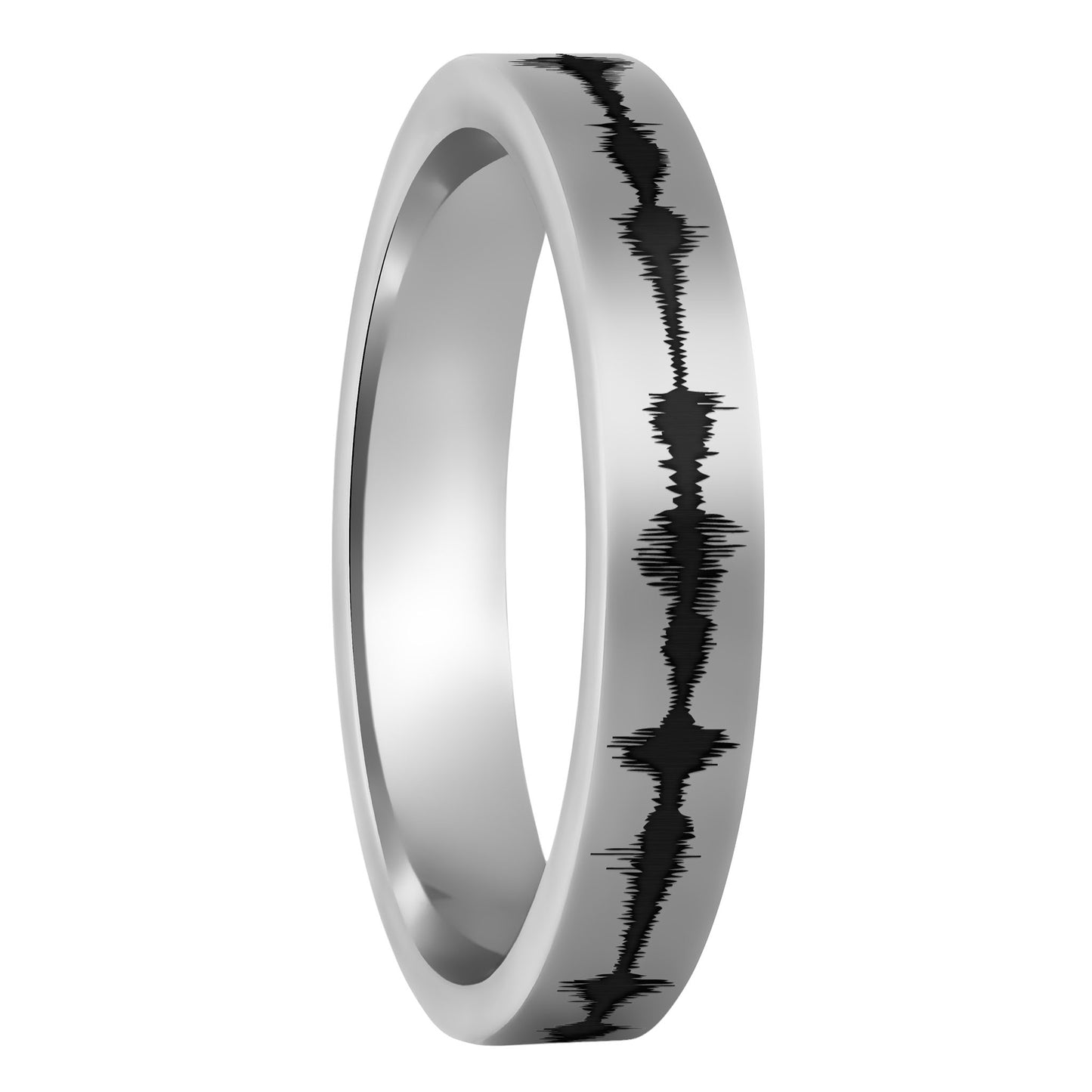 Bague pour femme en tungstène Soundwave personnalisée