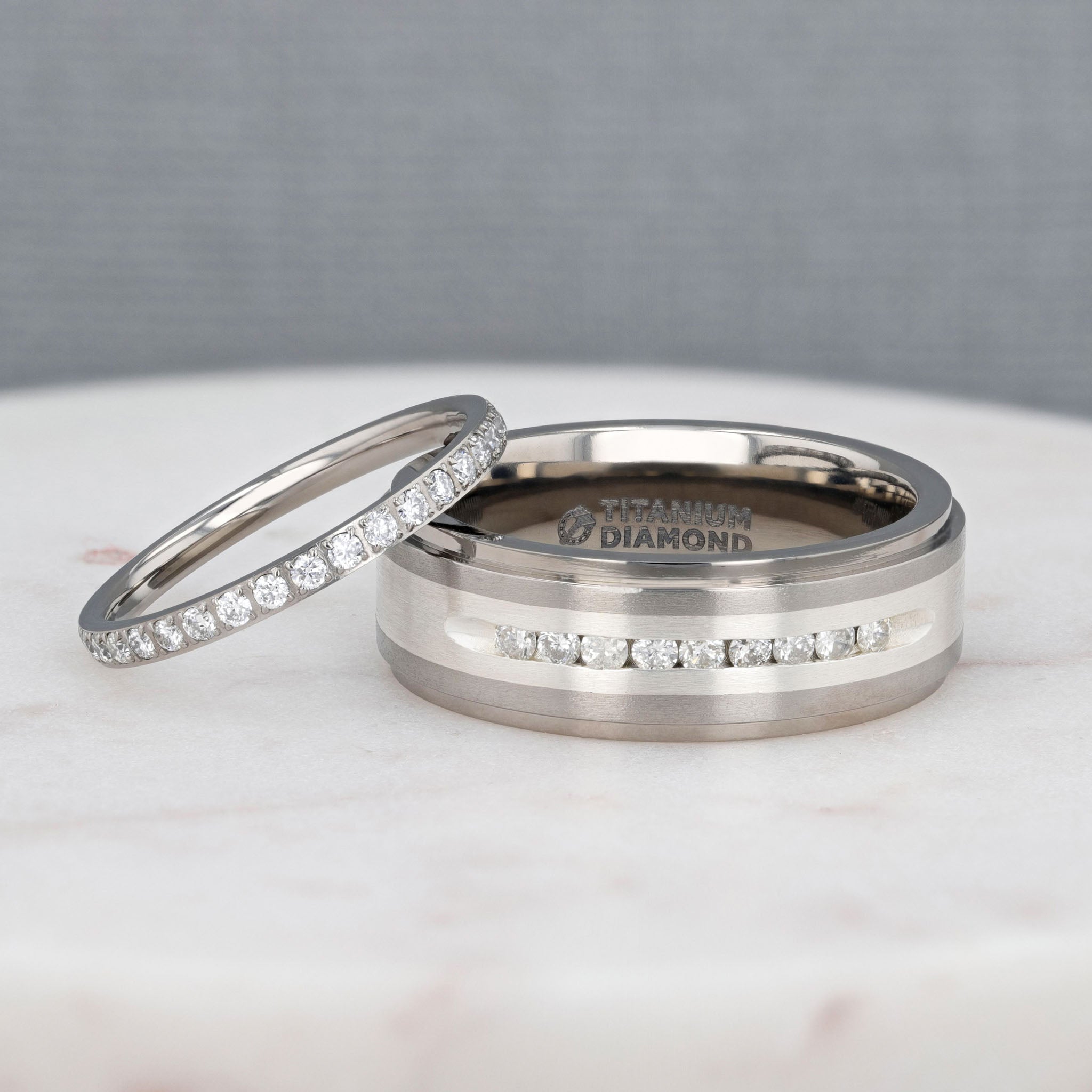 Titanium diamond rings sales