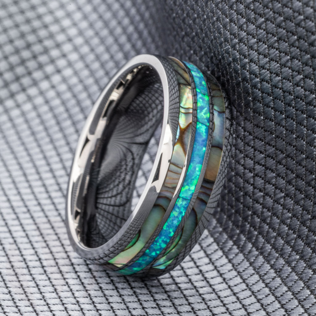 Blue opal hot sale mens ring