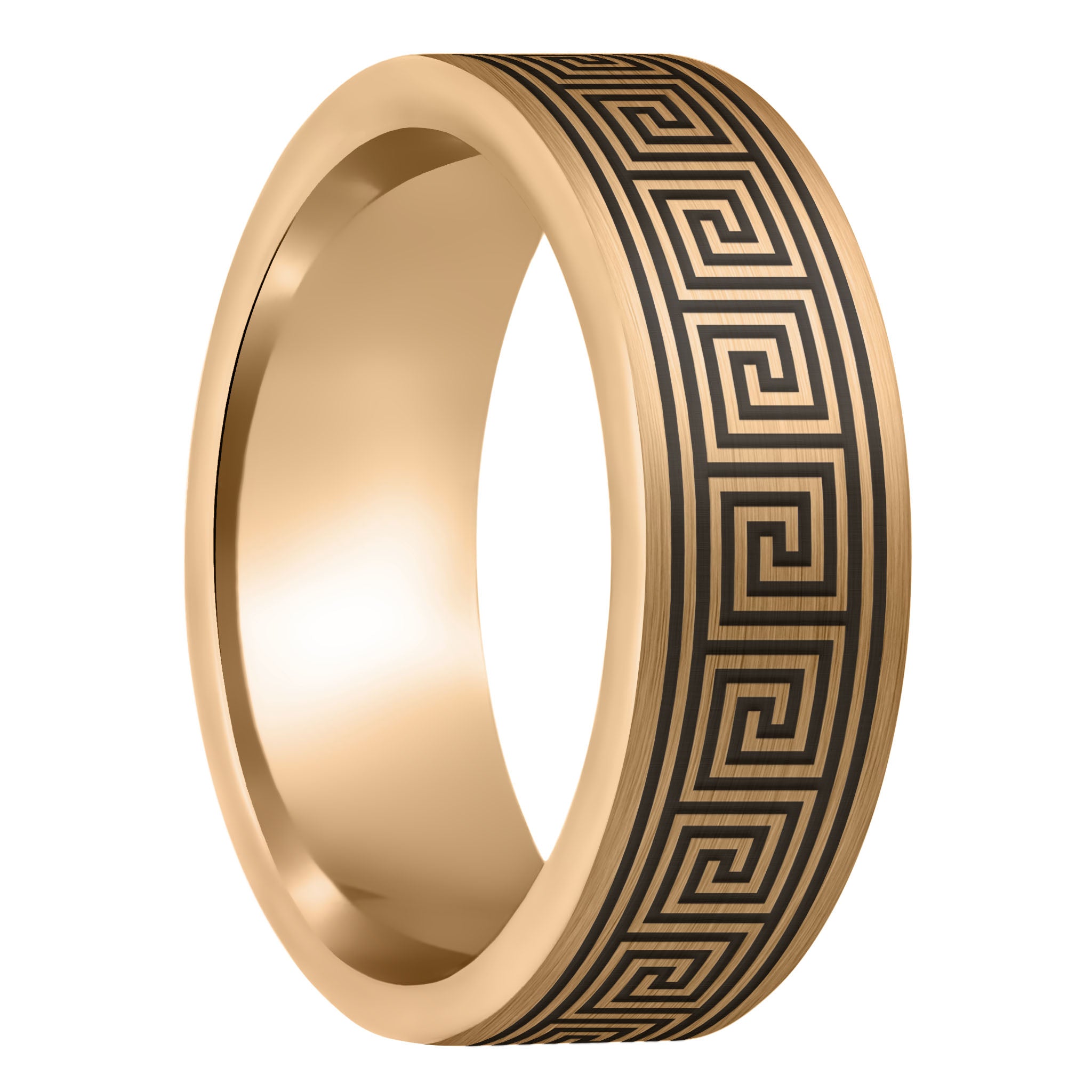 Greek key deals wedding band