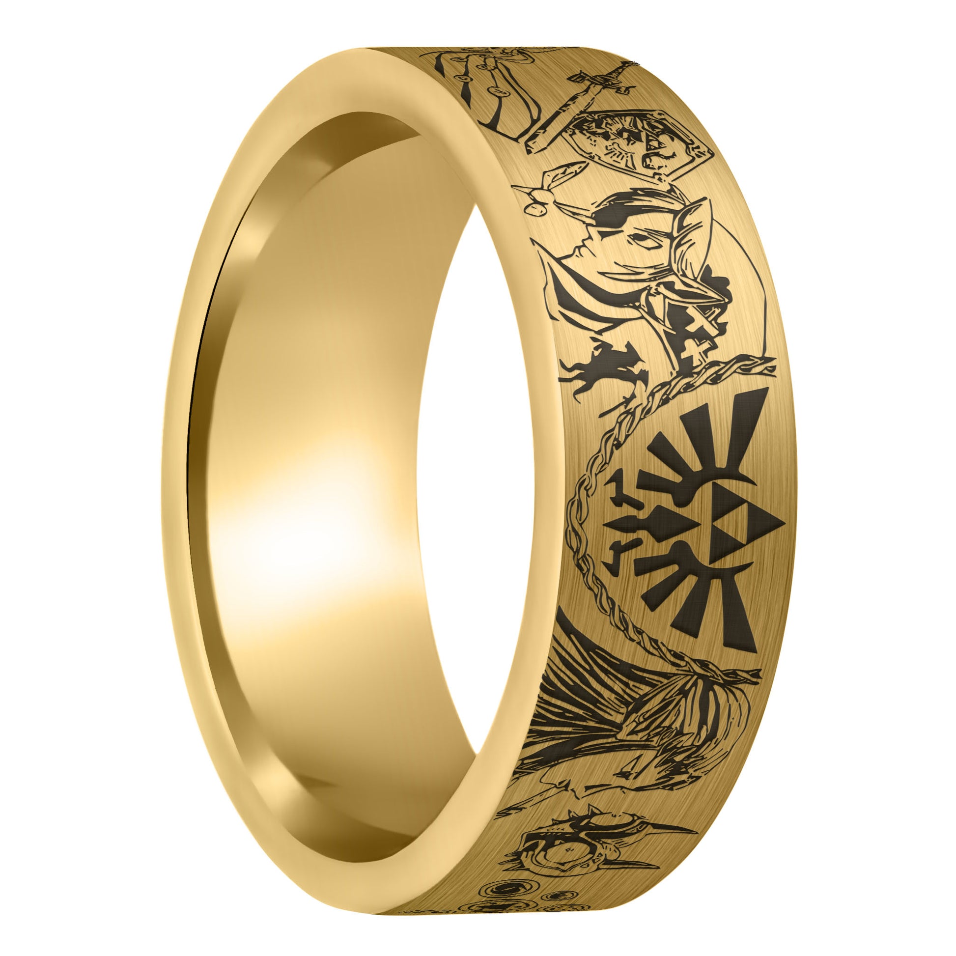 Gold LOTR Tungsten Ring - LOTR Five Collection —  Unique Mens  Wedding Rings