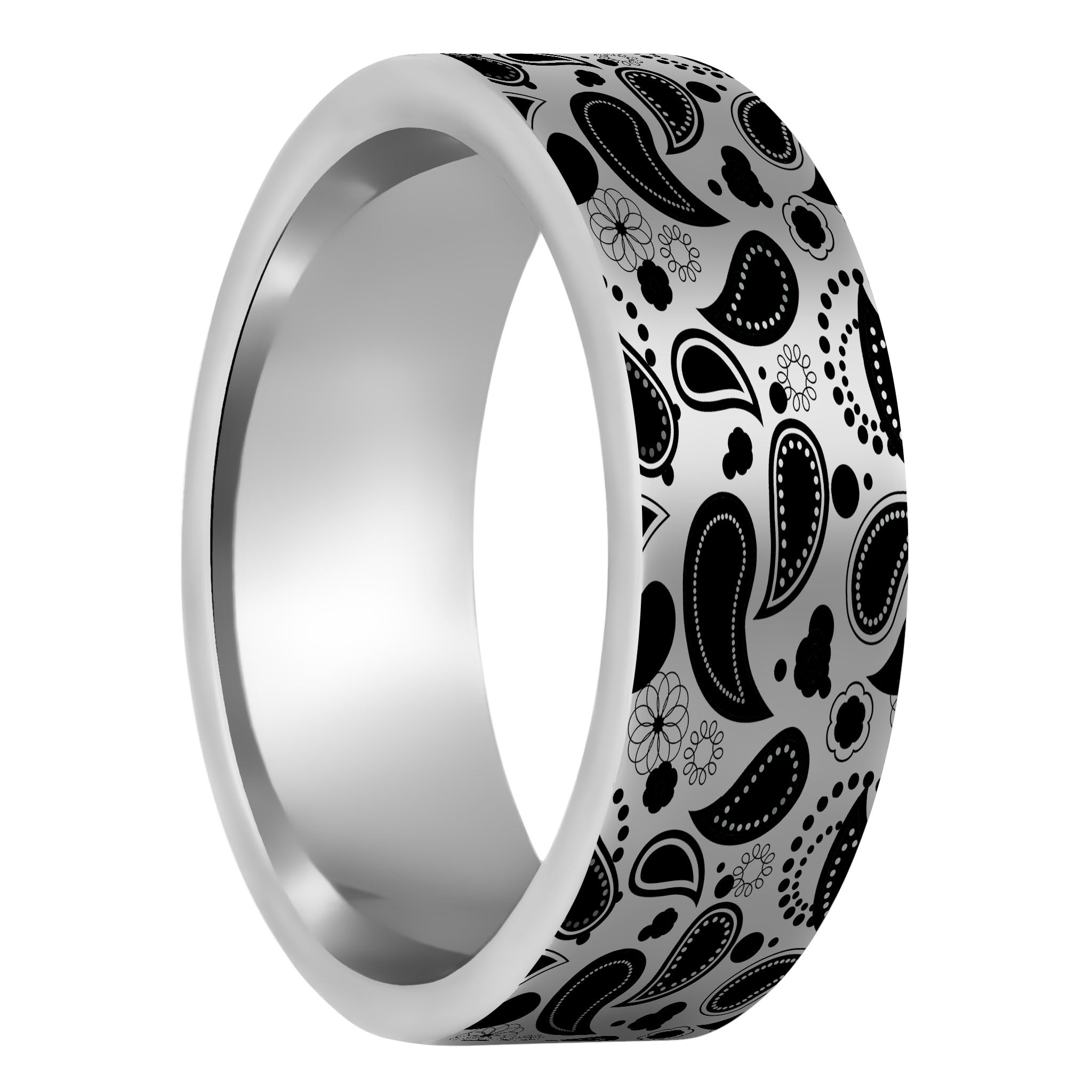 Mens paisley deals wedding band