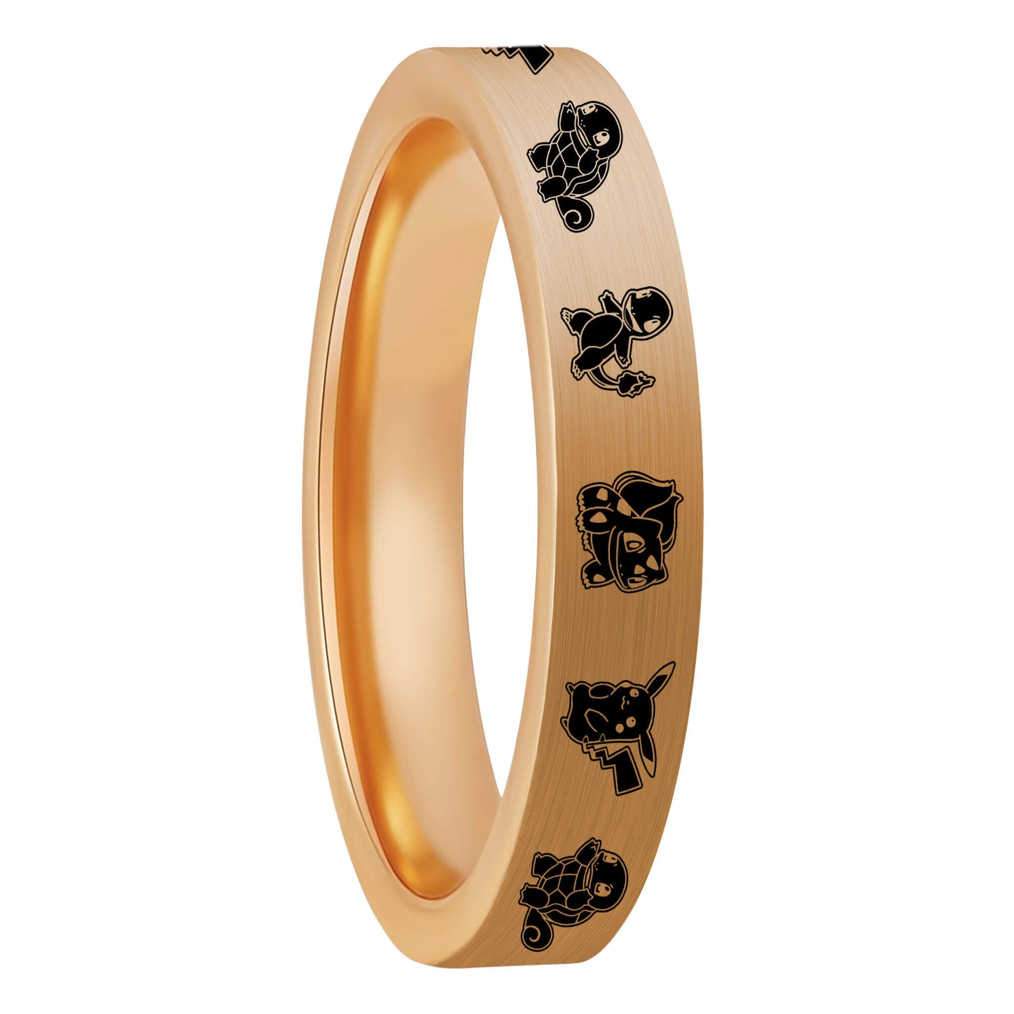 Pokémon Women's Brushed Rose Gold Tungsten Wedding Band