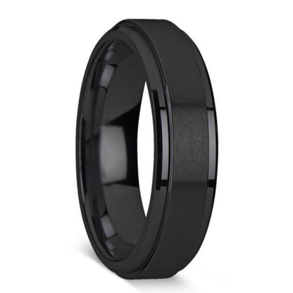 Spinner Black Tungsten Men's Wedding Band