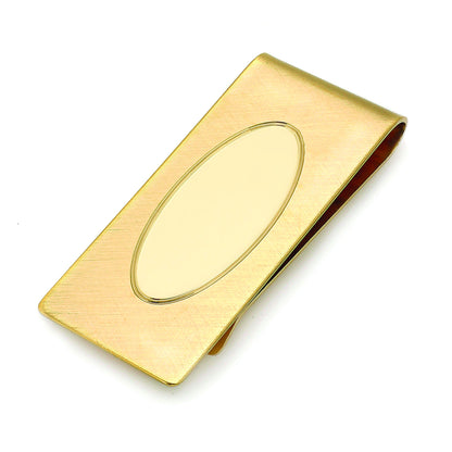 A two tone florentine money clip displayed on a neutral white background.
