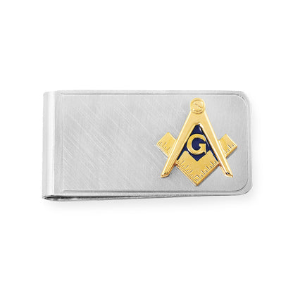 A masonic money clip displayed on a neutral white background.