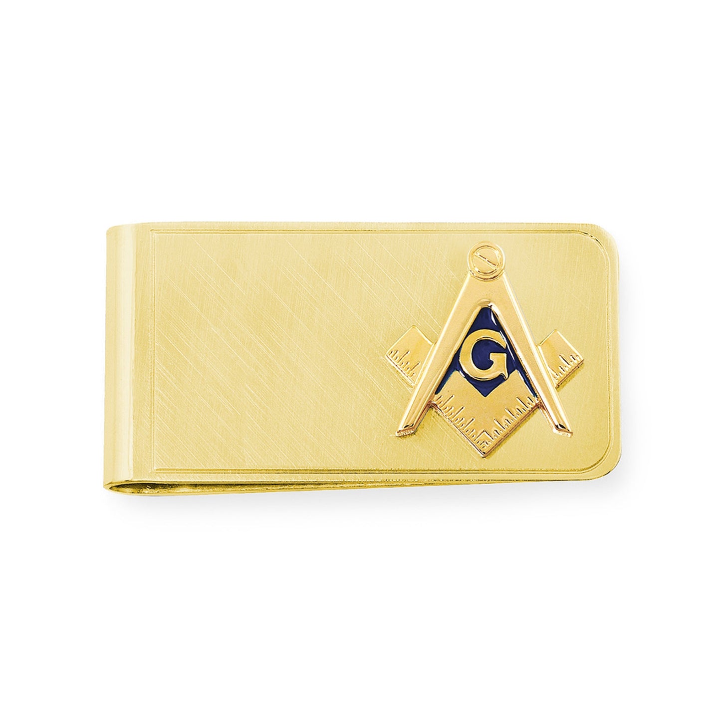 A masonic money clip displayed on a neutral white background.