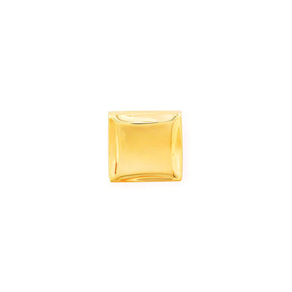 A square polished tie tack displayed on a neutral white background.