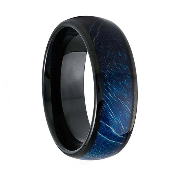 Black and Blue outlets Tungsten Carbide Wedding Band size 11