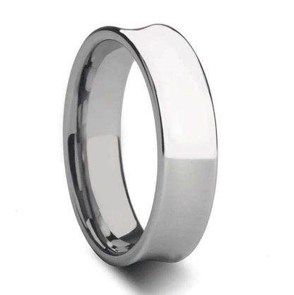 Concave Tungsten Couple's Matching Wedding Band Set