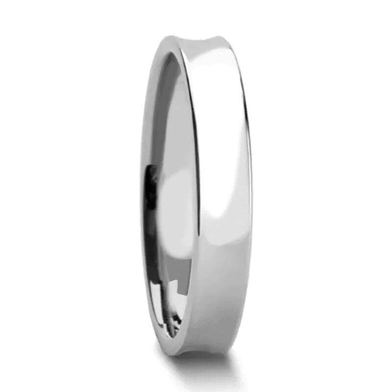 Concave Tungsten Couple's Matching Wedding Band Set