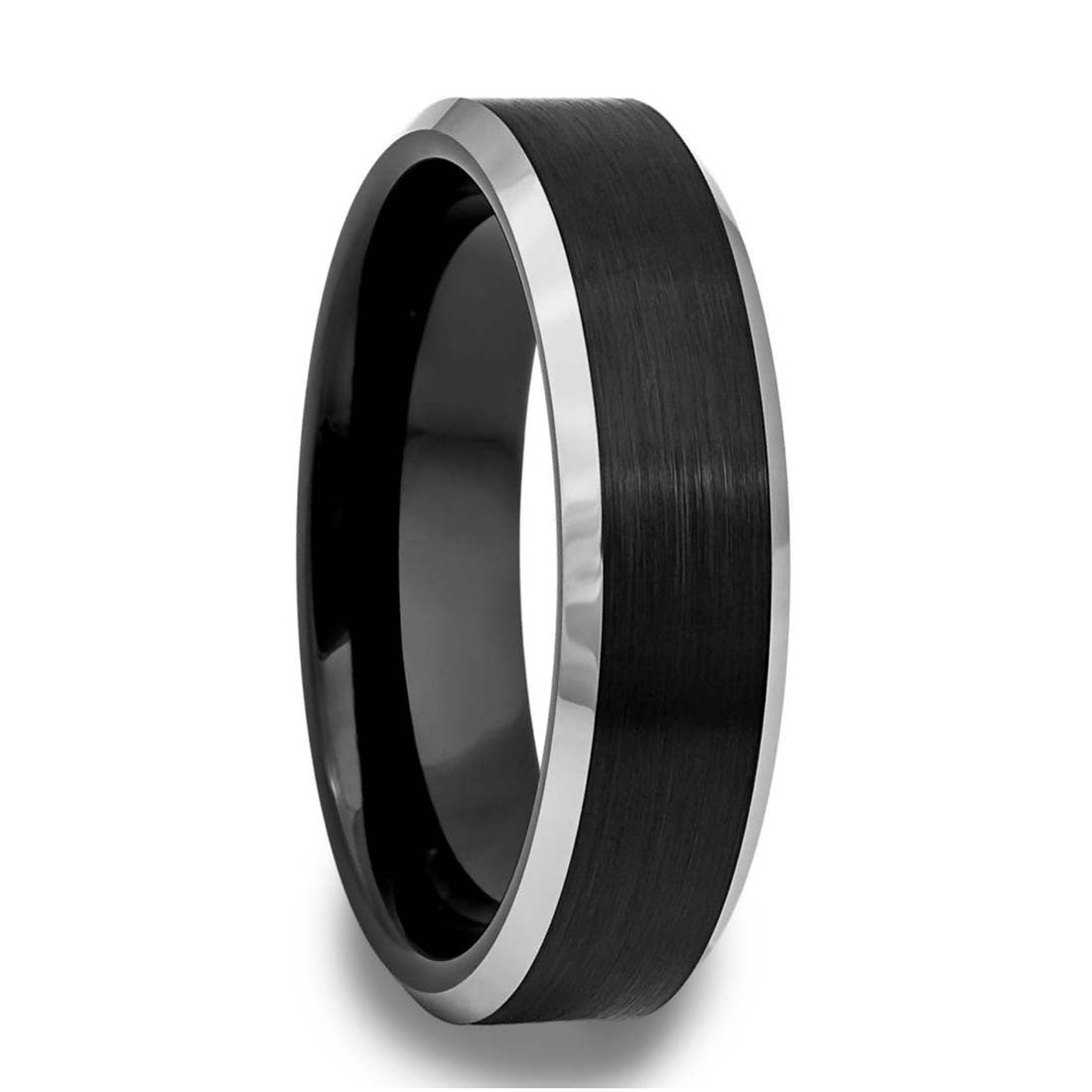 His and Hers Tungsten Wedding Band Set, 4mm, 6mm, Black Ring, Mens Womens Ring, Comfort Fit, Matte, Couples Ring, Beveled popular