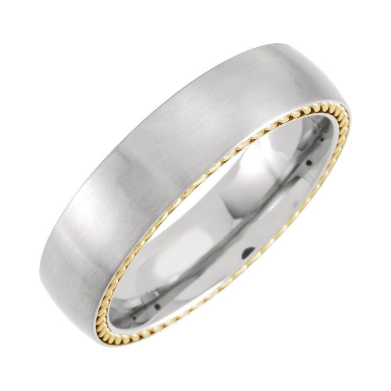 Titanium & Gold Immerse Plated 7mm Hammered Finish Beveled Edge Band Mens Wedding Ring, store Two Toned, Mens Wedding Band, Titanium Wedding Ring