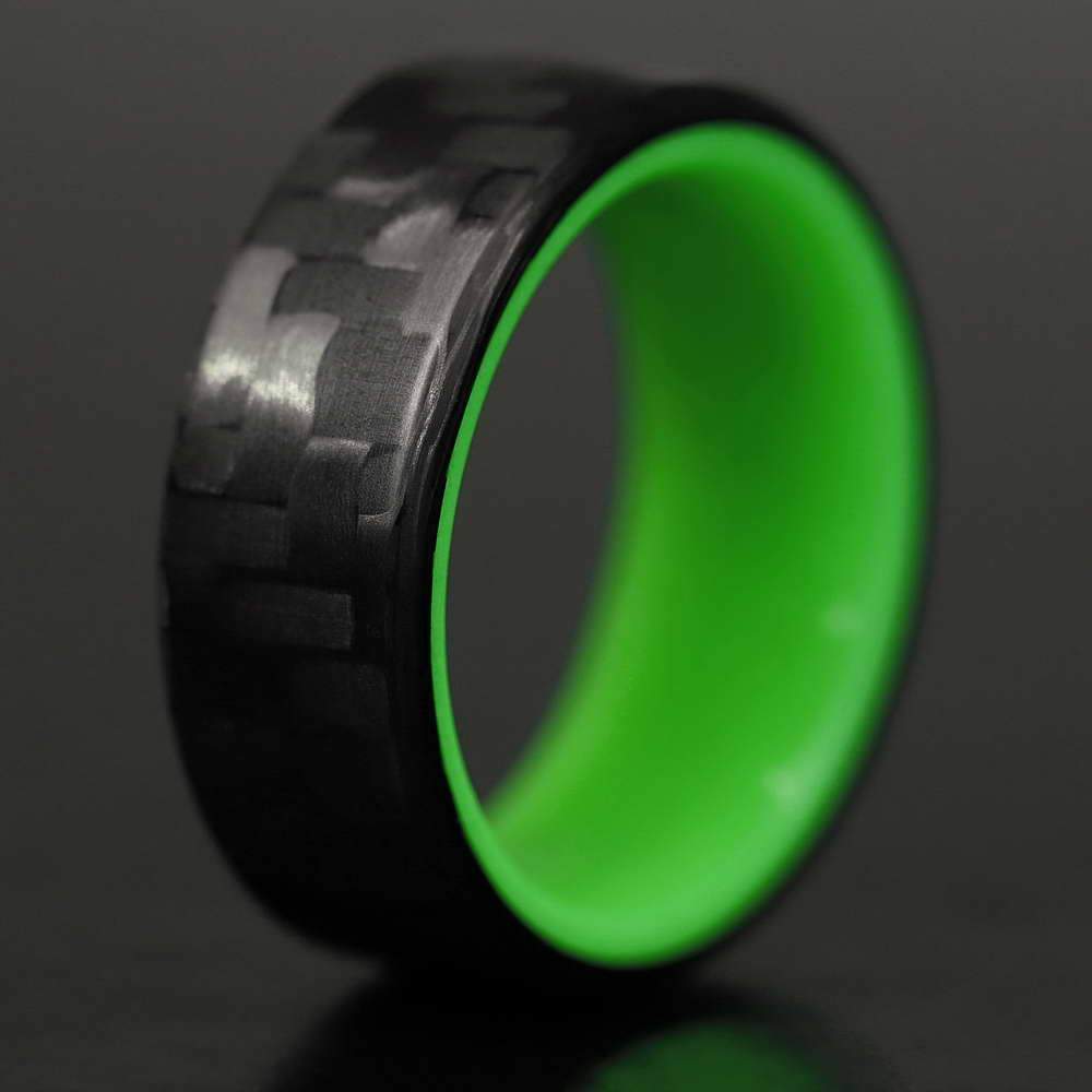 Carbon outlet fiber green glow ring