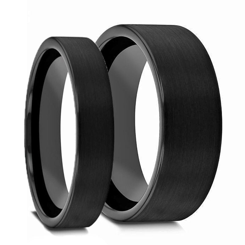 Black Tungsten Couple's Ring Set | Vansweden Jewelers
