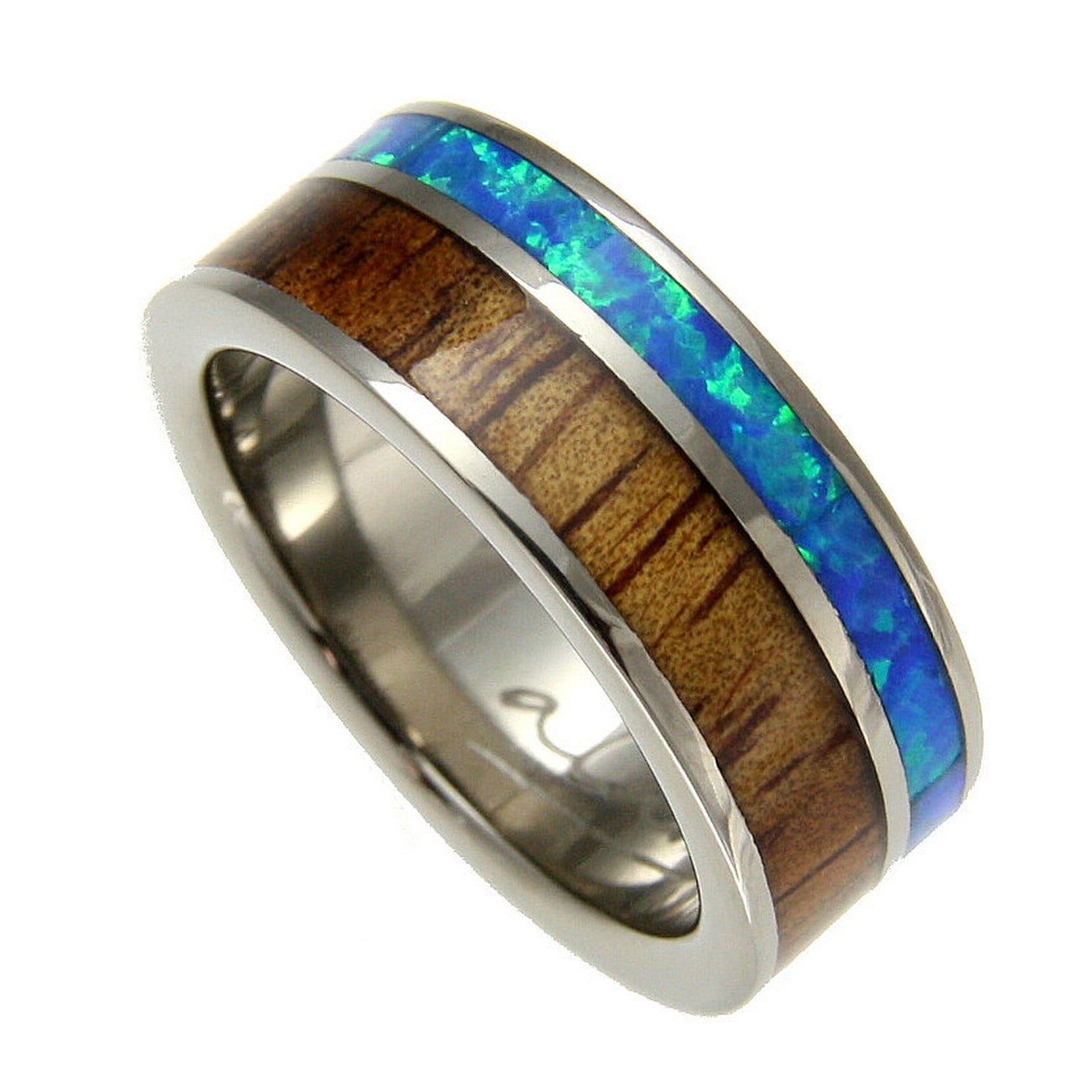 Titanium opal sale ring