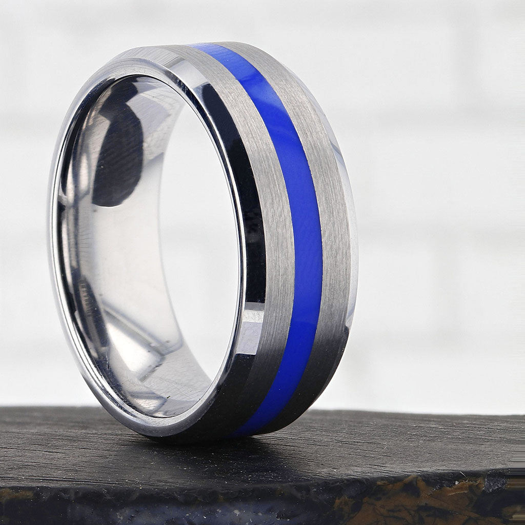 Thin blue line men's deals wedding band