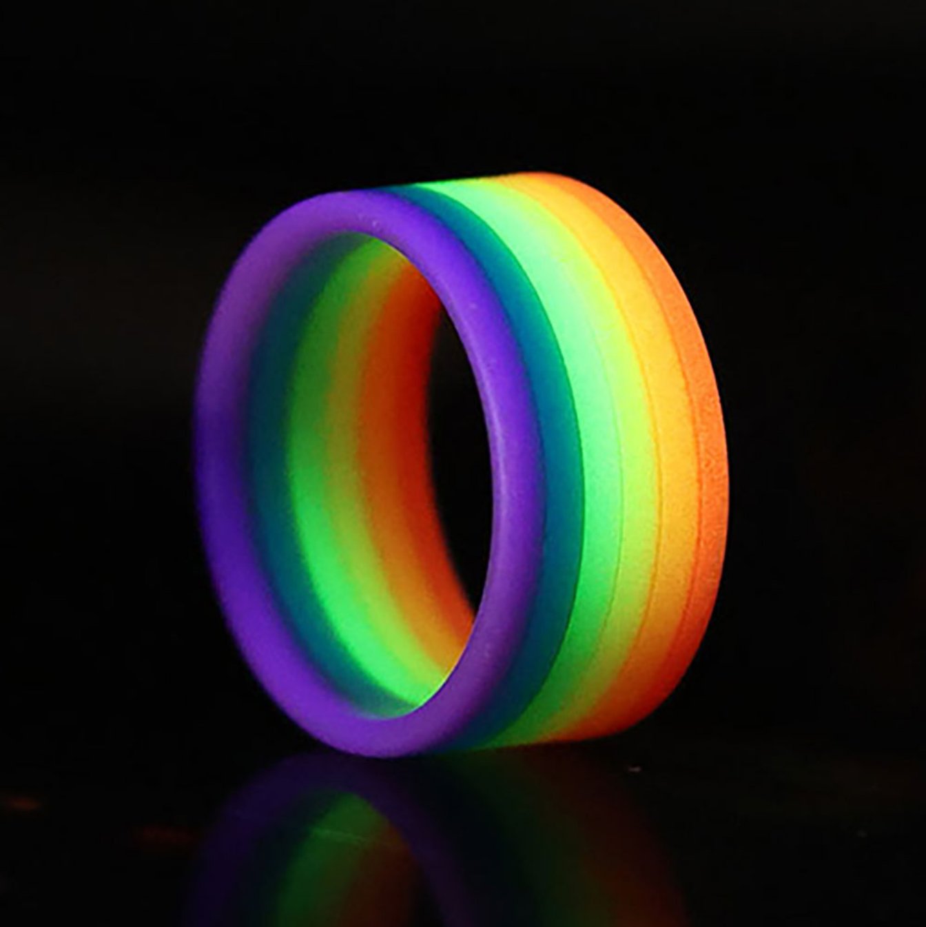 Mens glow in hot sale the dark silicone ring