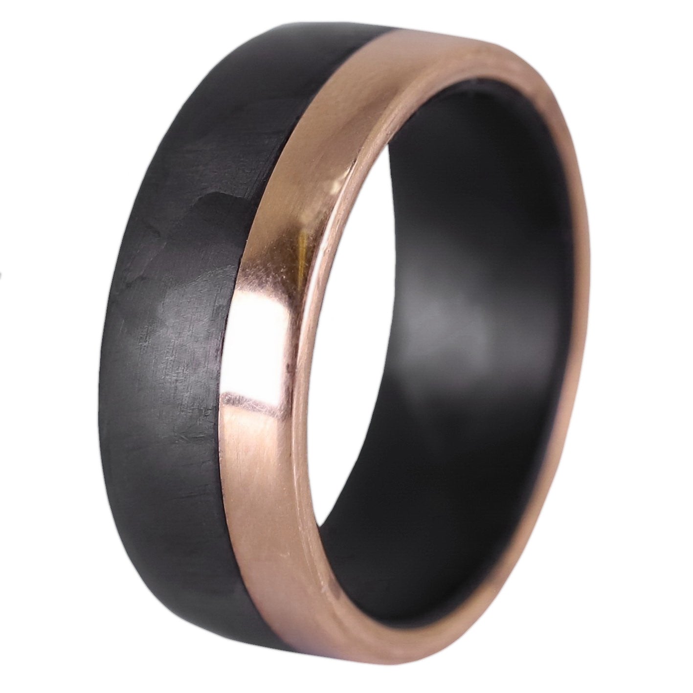 Carbon fiber and rose gold mens ring store