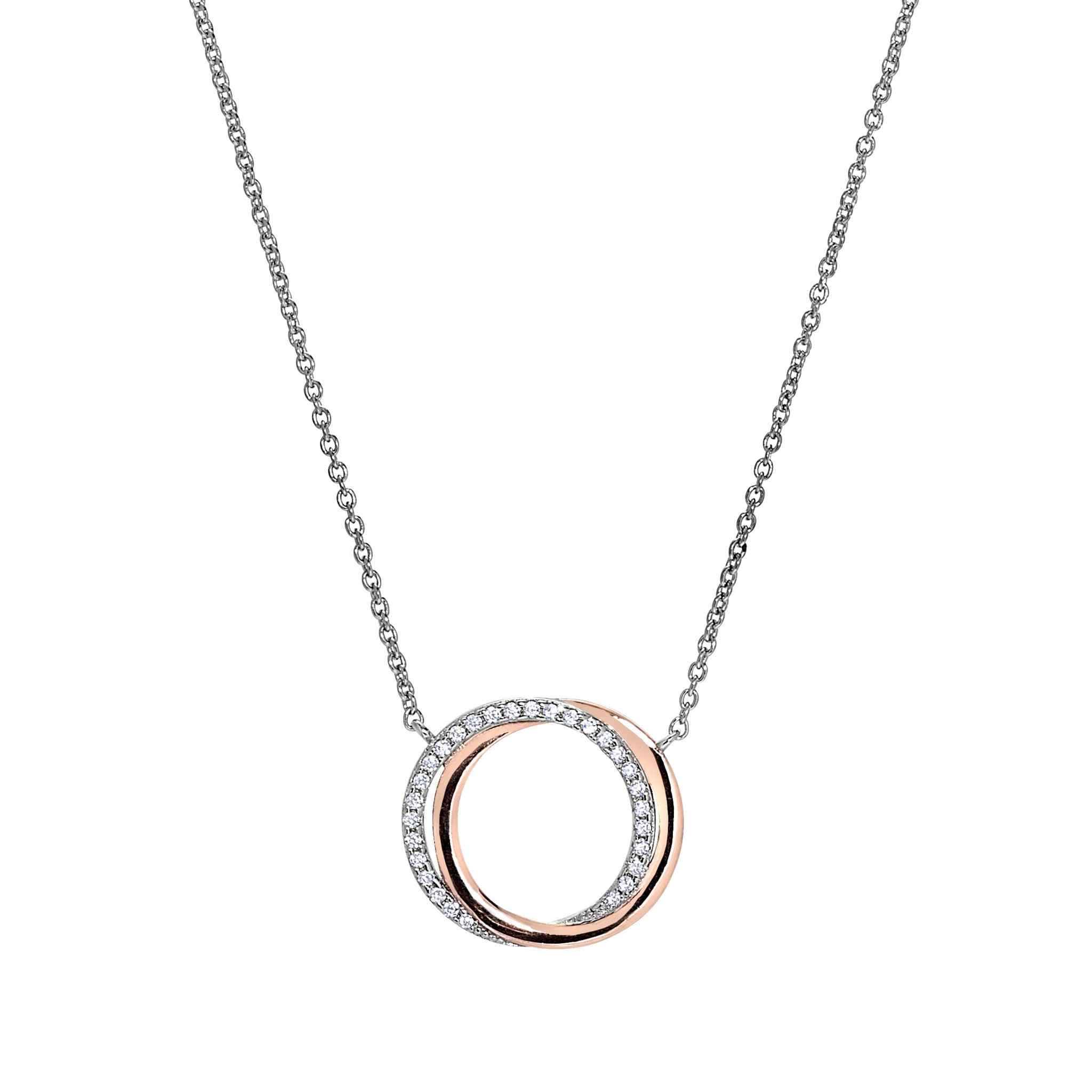 Double circle sale necklace rose gold