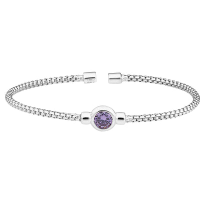 A gemstone flexible cable box link bracelet displayed on a neutral white background.