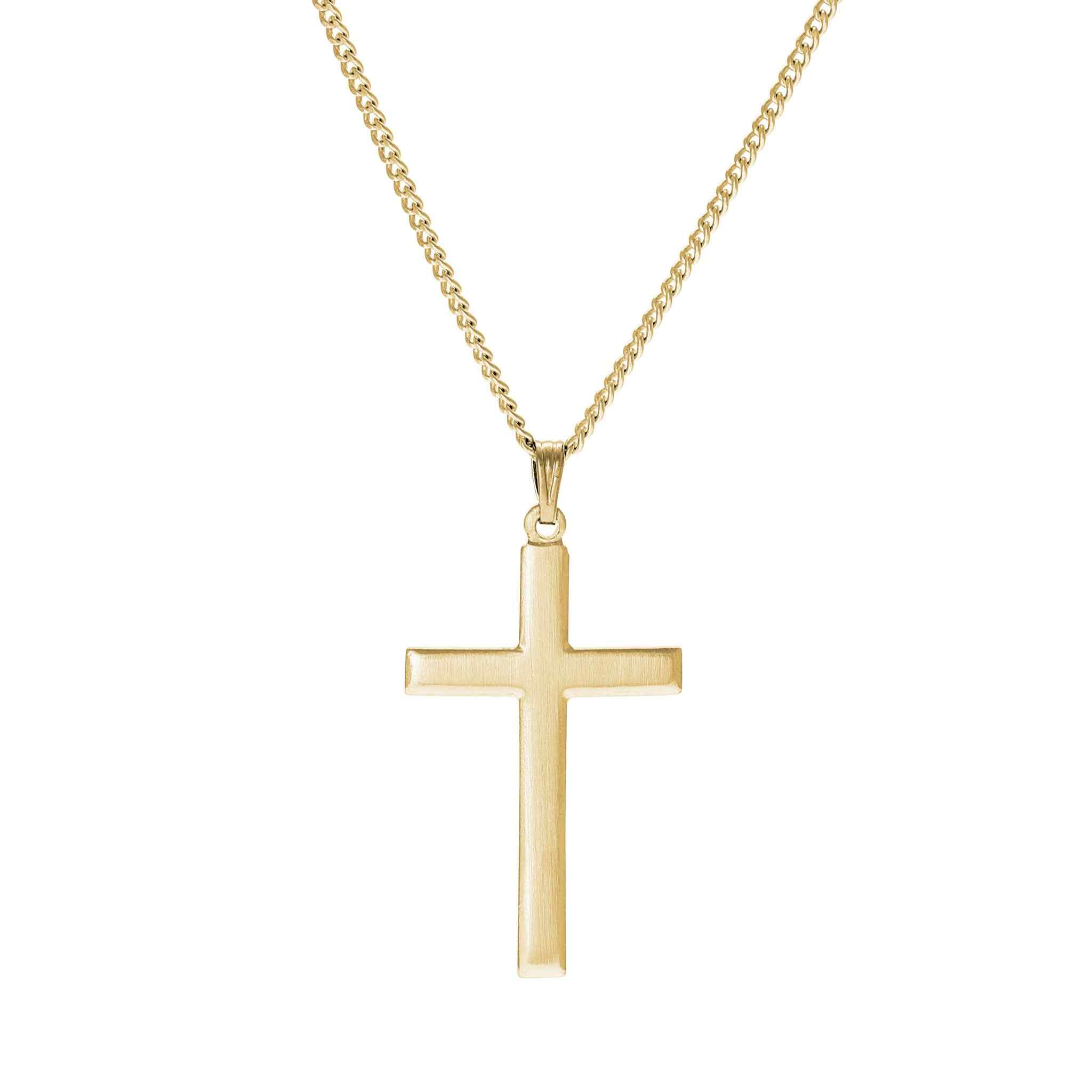 14KT White Gold Diamond .16 CT Latin Small Cross Pendant Charm – LSJ