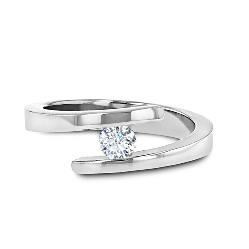 Buy Tension Set Ring, 14k / 18k White Gold Diamond Ring, Unisex Diamond Ring,  Single Diamond Wedding Band, Mens Ring, Diagonal Diamond Ring Online in  India - Etsy