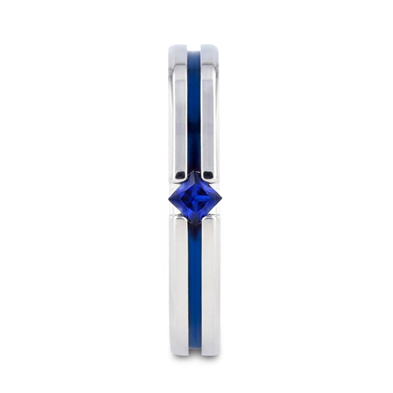 Womens blue sapphire wedding on sale band